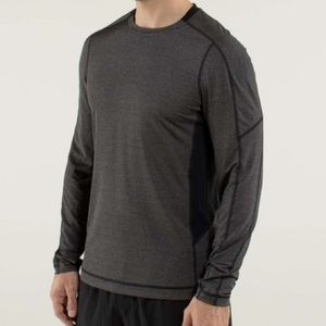 Lululemon Men’s Triple X Long Sleeve Heathered Black/Black | Measures Size Large
